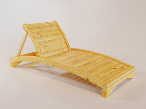 garden chaise longue made of wood 3D Model