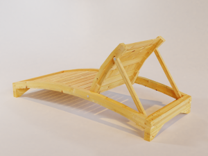 garden chaise longue made of wood 3D Model