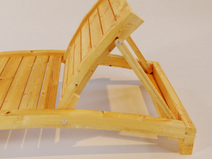 garden chaise longue made of wood 3D Model