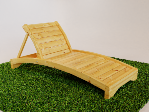 garden chaise longue made of wood 3D Model