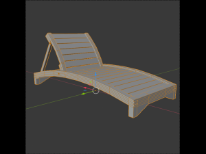 garden chaise longue made of wood 3D Model