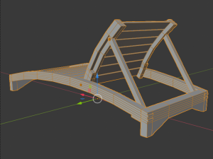 garden chaise longue made of wood 3D Model