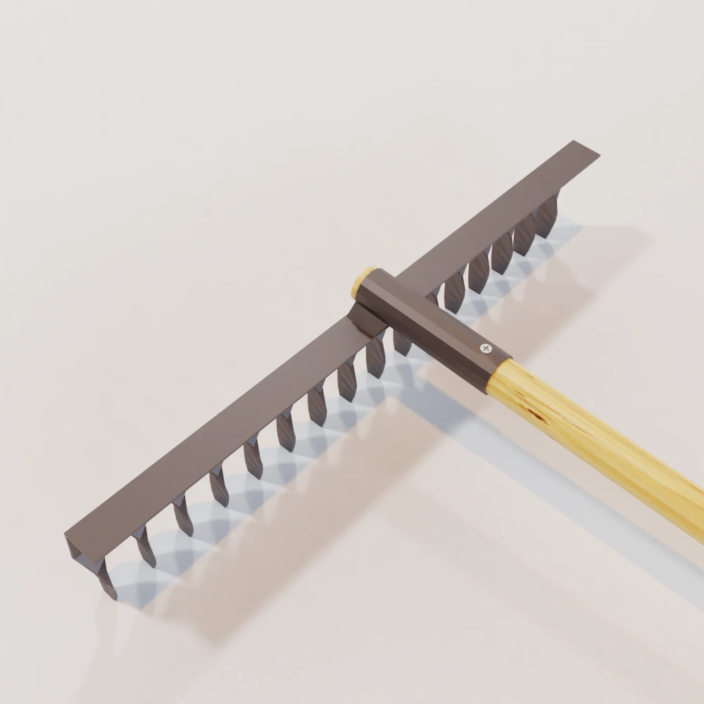 garden rake 3D Model .c4d .max .obj .3ds .fbx .stl .blend 