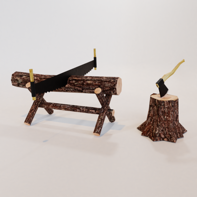 the set of lumberjack 3D Model .c4d .max .obj .3ds .fbx .stl .blend 
