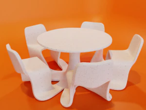 户外桌椅 3D 模型