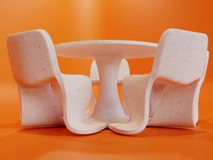 mesa ao ar livre com cadeiras Modelo 3D