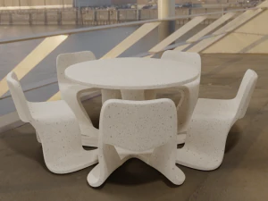 mesa ao ar livre com cadeiras Modelo 3D