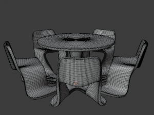 outdoor table with chairs 3D Model