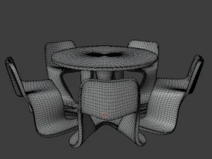 mesa ao ar livre com cadeiras Modelo 3D