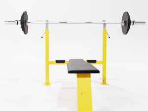 bench with a barbell 3D Model