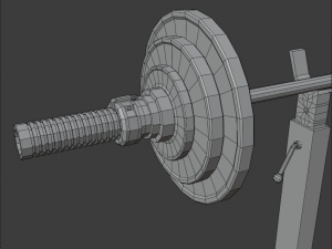 bench with a barbell 3D Model