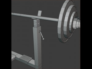 bench with a barbell 3D Model