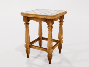 wooden stool 3D Model