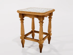 drewniany stołek Model 3D