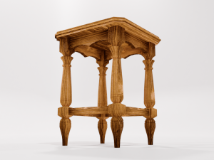 wooden stool Modèle 3D