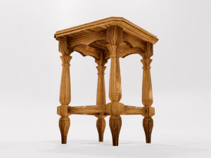 wooden stool 3D Model
