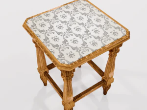 wooden stool 3D Model