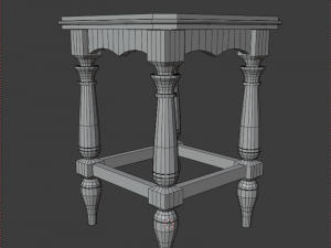 wooden stool Modèle 3D