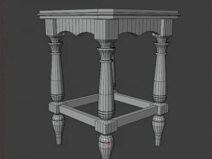 wooden stool 3D Model