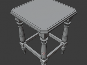 wooden stool Modèle 3D