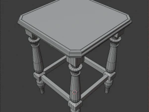wooden stool 3D Model