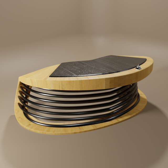 reseption curved design table 3D Модель .c4d .max .obj .3ds .fbx .stl .blend 