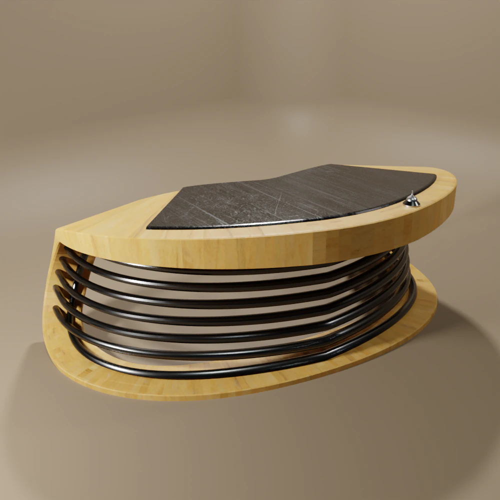 reseption curved design table 3D Model .c4d .max .obj .3ds .fbx .stl .blend 