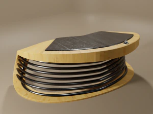 mesa de recepci&oacute;n de dise&ntilde;o curvada Modelo 3D