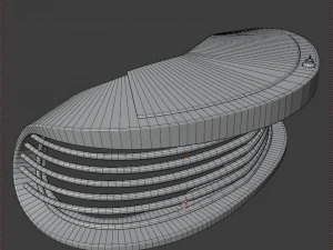reseption curved design table 3D Model