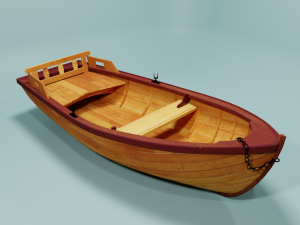 wooden rowing boat Model 3D