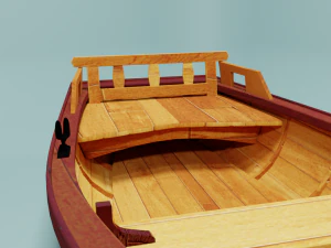 wooden rowing boat 3D Model