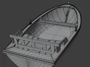 wooden rowing boat 3D Model