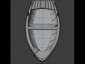 wooden rowing boat Modèle 3D
