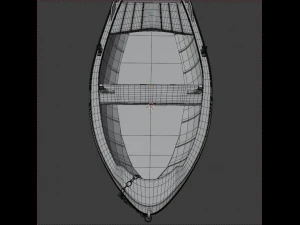wooden rowing boat 3D Model