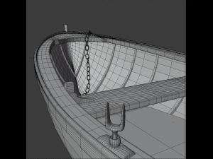 wooden rowing boat Modèle 3D