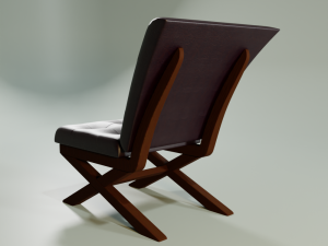 leather armchair with wooden legs 3D 모델