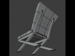 leather armchair with wooden legs 3D 모델