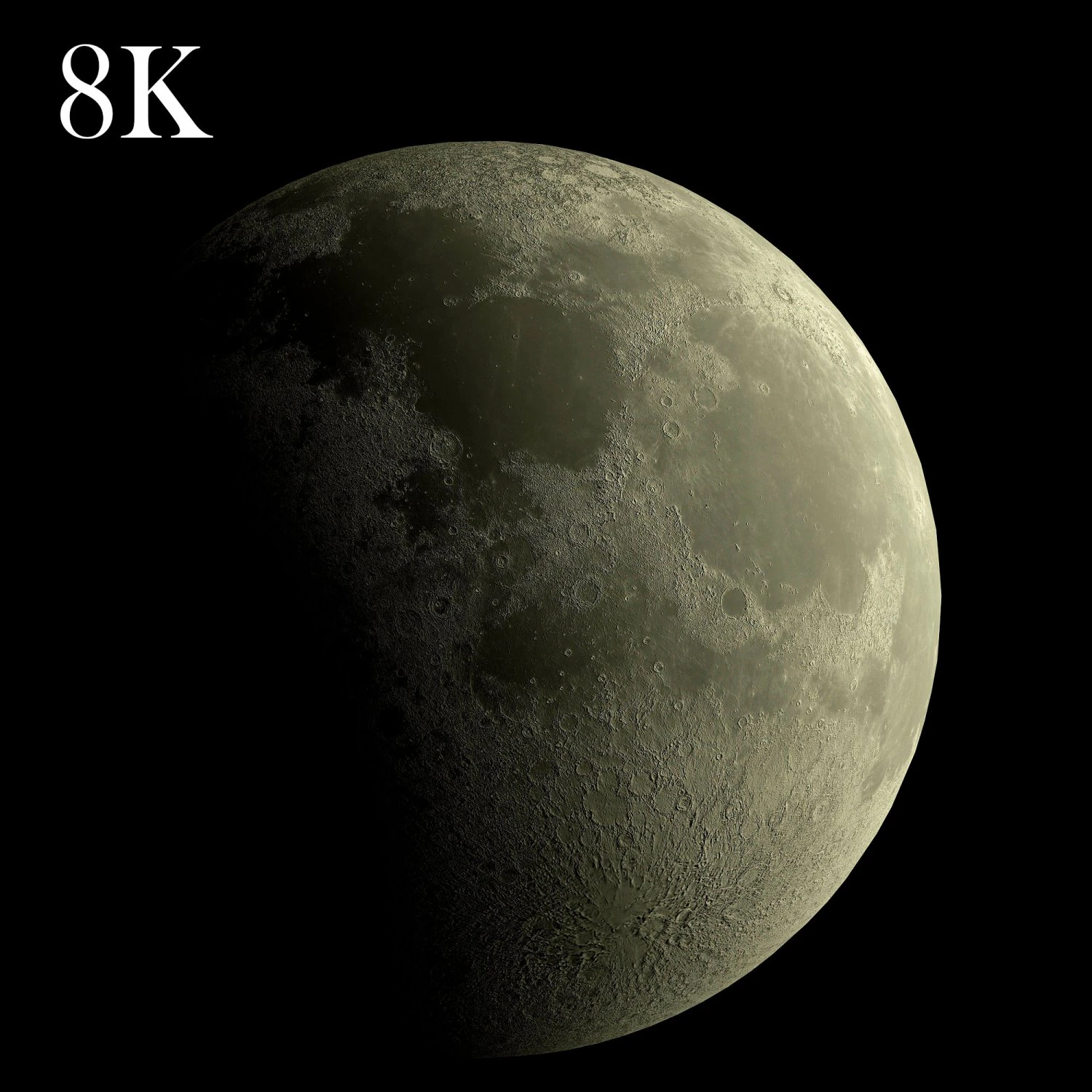 8k moon 3 materials low poly 3D Model .c4d .max .obj .3ds .fbx .stl .blend