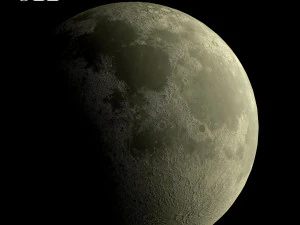 Materiały 8k moon 3, low poli Model 3D