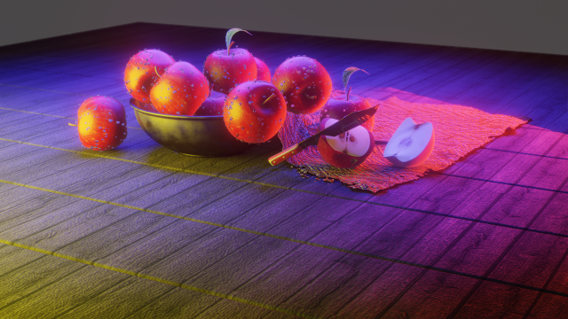 apple bowl knife fabric Model 3D .c4d .max .obj .3ds .fbx .stl .blend 