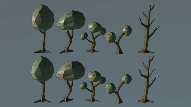 Baum Lowpoly 3d 3D Modell .c4d .max .obj .3ds .fbx .stl .blend 