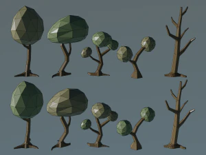 albero lowpoly 3d Modello 3D
