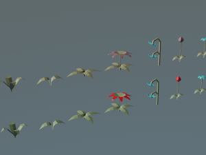 flower lowpoly 3d Modelo 3D