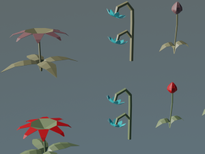 flower lowpoly 3d Modelo 3D