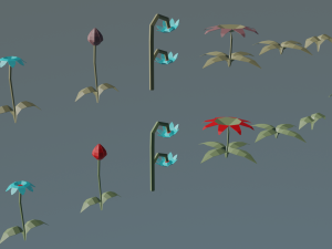 flower lowpoly 3d Modelo 3D