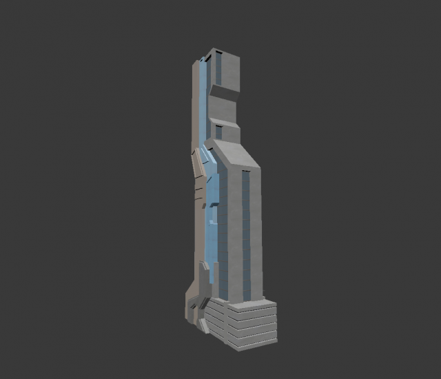 cyberpunk building Model 3D .c4d .max .obj .3ds .fbx .stl .blend 