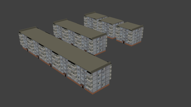 khrushchevka 5 floors old for gta sa Model 3D .c4d .max .obj .3ds .fbx .stl .blend 