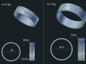 wedding rings one with gems 3Dモデル