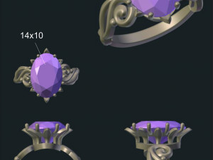 beauty ring with gem 3D Модель