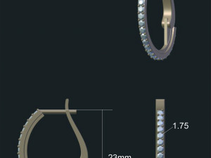 earrings with gems 3Dモデル